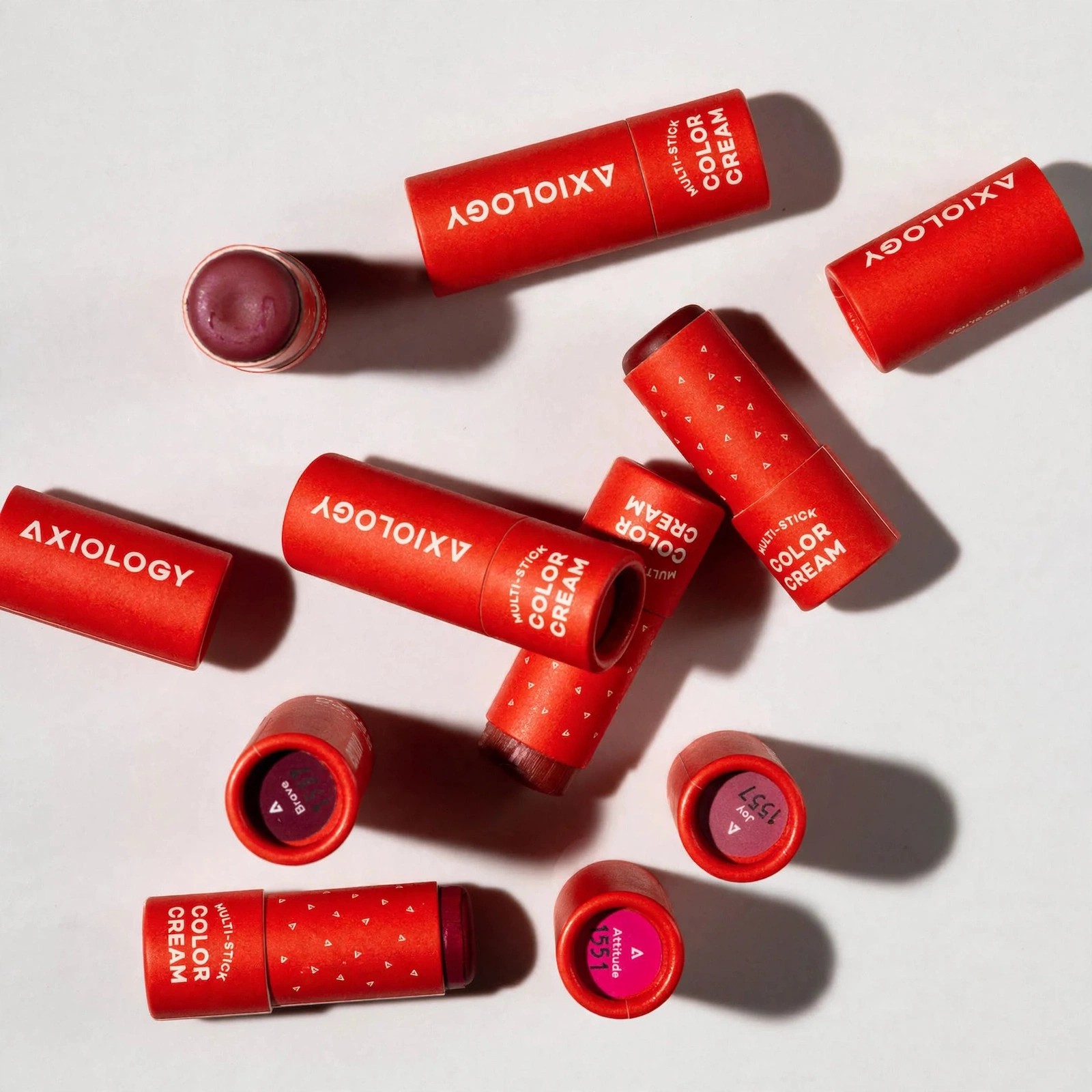 Red sticks, scattered