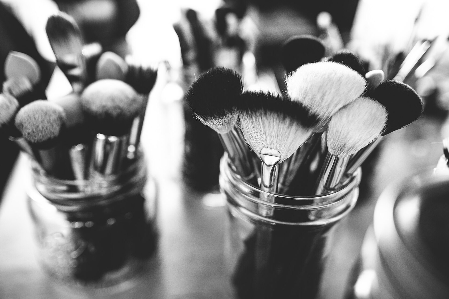Brushes kept in glass